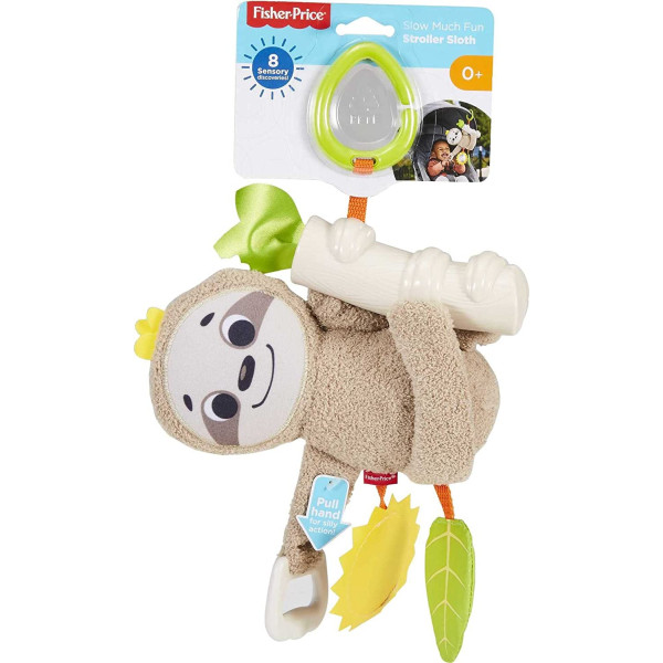 Підвіска - іграшка на дитячу коляску Фішер Прайс Лінивець Fisher-Price Baby Toy Slow Much Fun Stroller Sloth (FXC31)