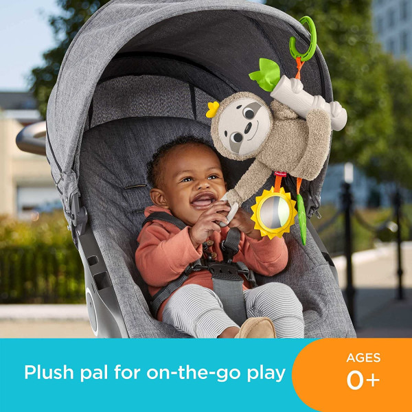 Підвіска - іграшка на дитячу коляску Фішер Прайс Лінивець Fisher-Price Baby Toy Slow Much Fun Stroller Sloth (FXC31)