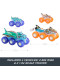 Набір із 4 машинок Хот Вілс Монстер Тракс Hot Wheels Monster Trucks Multipack Mega-Wrex & Tiger Shark (HYJ29)