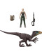 Фігурка Зора Беннетт з Динозавром Велоцираптор Світ Юрського Періоду Jurassic World Zora Bennett & Velociraptor Dinosaur Mattel (JGB84)