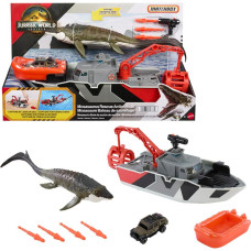 Спасательная лодка с Динозавром Мозозавром Мир Юрского Периода Jurassic World Mosasaurus Rescue Action Boat Mattel (JGG61)