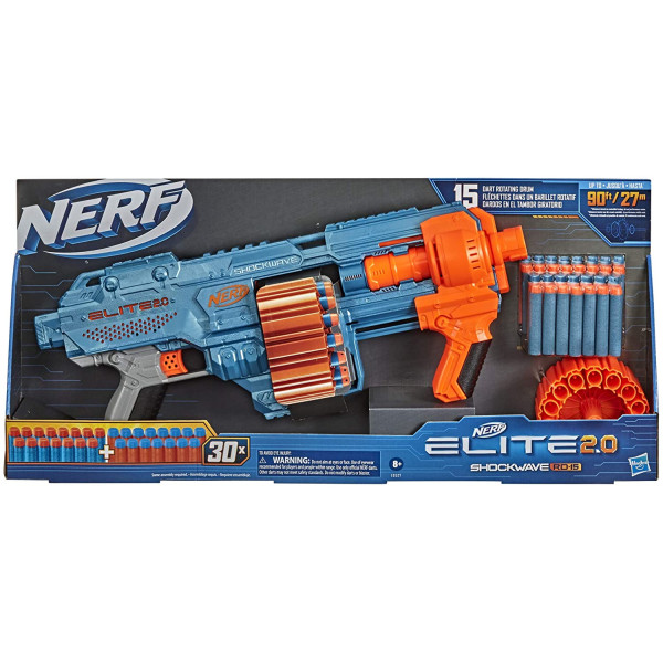 Бластер Нерф Еліт Шоквейв Nerf Elite 2.0 Shockwave RD-15 Blaster Hasbro (E9527)