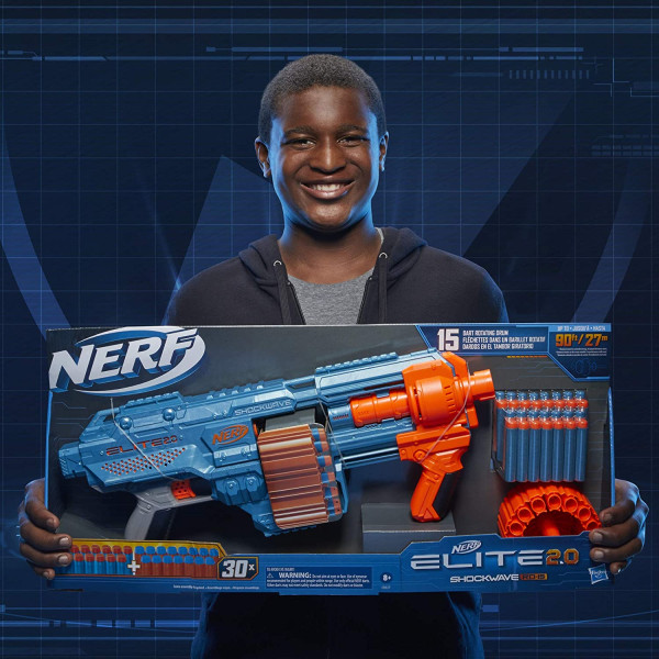 Бластер Нерф Еліт Шоквейв Nerf Elite 2.0 Shockwave RD-15 Blaster Hasbro (E9527)