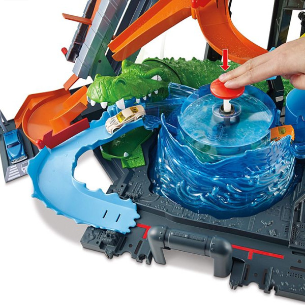 Ігровий набір Хот Вілс Вибух кольорів Водонапірна башта Hot Wheels City Ultimate Gator Car Wash (FTB67)