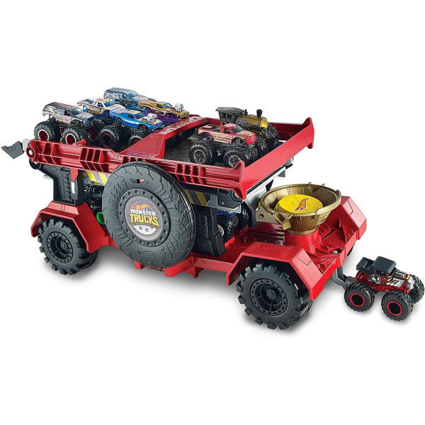 Трек Хот Вілс Монстер тракс Пересувний трамплін Hot Wheels Monster Trucks Downhill Race & GO  (GFR15)