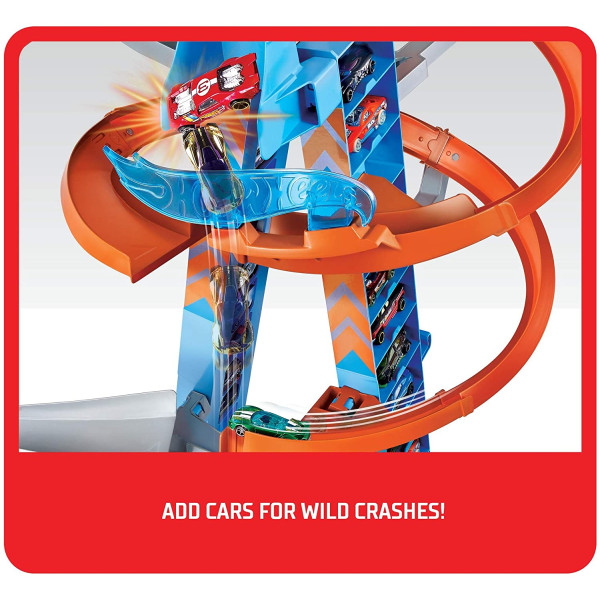 Трек Хот Вілс Хмарочос Падіння з Башти Hot Wheels Sky Crash Tower Track Set (GWT39)