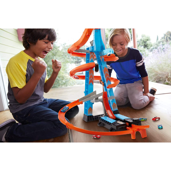 Трек Хот Вілс Хмарочос Падіння з Башти Hot Wheels Sky Crash Tower Track Set (GWT39)