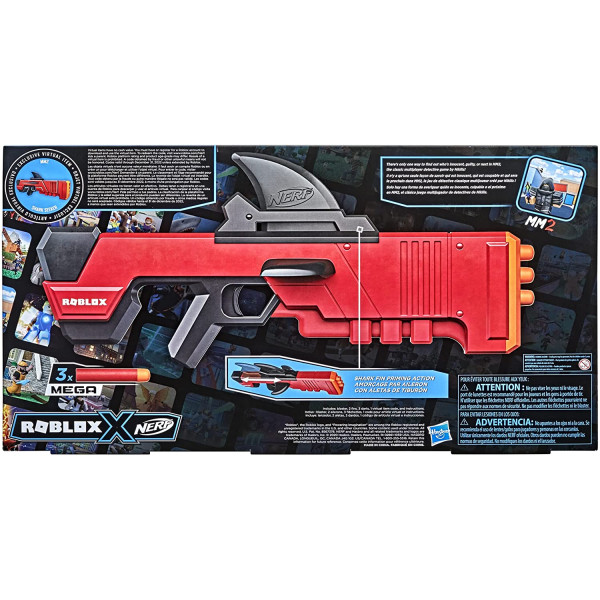 Бластер Нерф Роблокс Акула Nerf Roblox MM2: Shark Seeker Dart Blaster Hasbro (F2488)