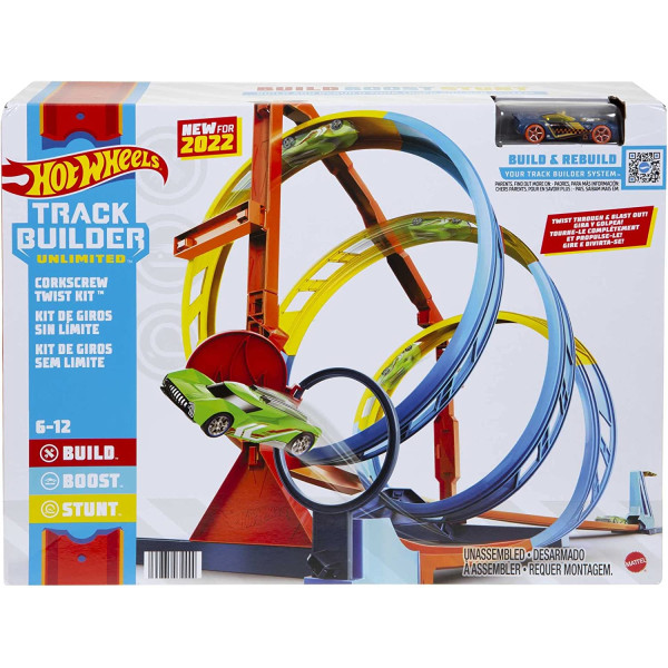 Ігровой набір Трек Хот Вілс Драйвова спіраль ​Hot Wheels Track Builder Unlimited Corkscrew Twist Kit Playset (HDX79)