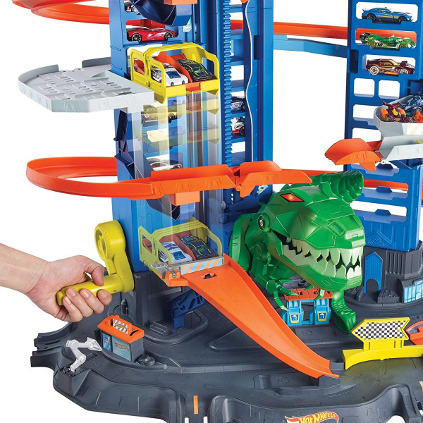  Легендарний гараж з динозавром Хот Вілс Hot Wheels City Robo T-Rex Ultimate Garage (GJL14)