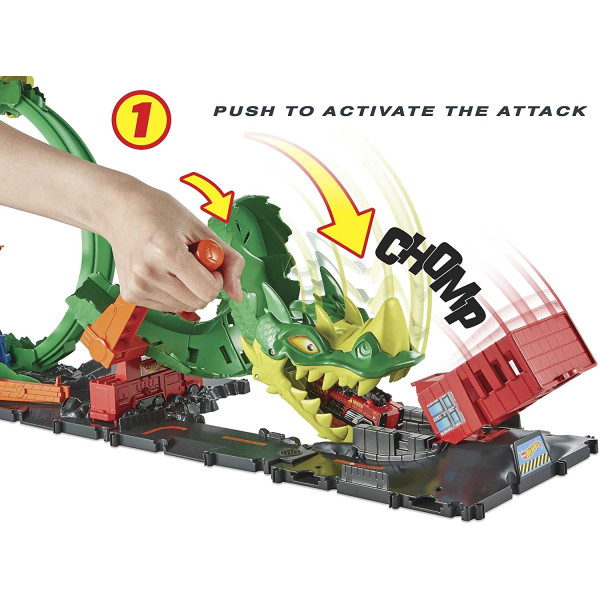Трек Хот Вілс Атака Вогняного Дракона Hot Wheels City Dragon Drive Firefight Playset (HJV70)