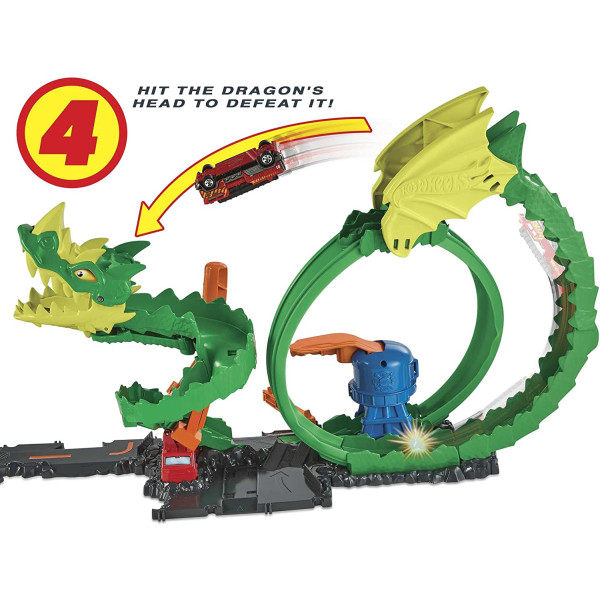 Трек Хот Вілс Атака Вогняного Дракона Hot Wheels City Dragon Drive Firefight Playset (HJV70)