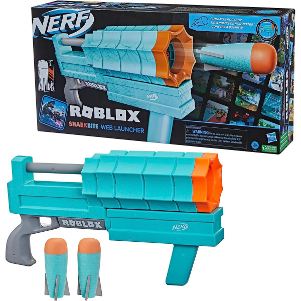 Бластер Нерф Роблокс Укус Акули Nerf Roblox Sharkbite Web Launcher Rocker Blaster Hasbro (F6131)
