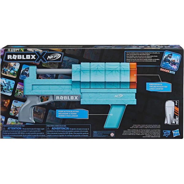 Бластер Нерф Роблокс Укус Акули Nerf Roblox Sharkbite Web Launcher Rocker Blaster Hasbro (F6131)
