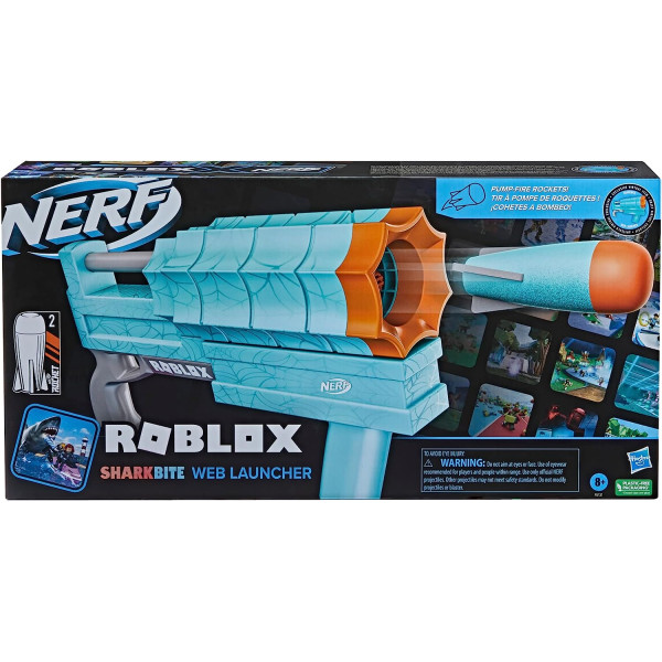 Бластер Нерф Роблокс Укус Акули Nerf Roblox Sharkbite Web Launcher Rocker Blaster Hasbro (F6131)