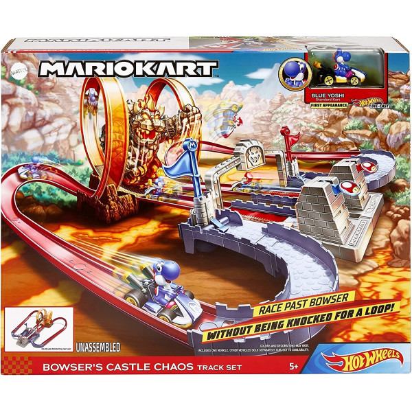 Трек Хот Вілс Маріо Карт Хаос у замку Боузера Hot Wheels Mario Kart Bowser’s Castle Chaos Track Set (HFY14)