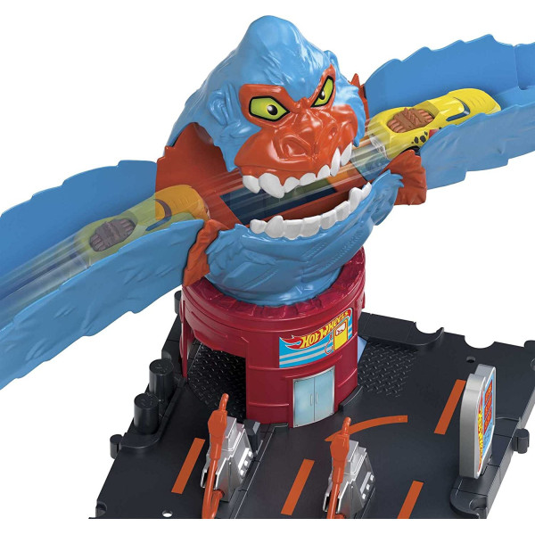 Трек Хот Вілс Небезпечні створіння Порятунок від горили Hot Wheels City Wreck & Ride Gorilla Attack (HDR30)