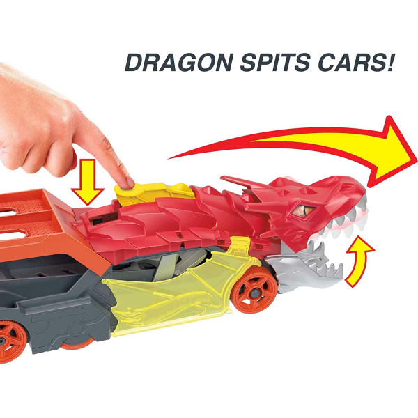 Автовоз транспортер Хот Вілс Паща Дракона Hot Wheels City Dragon Launch Transporter (GTK42)