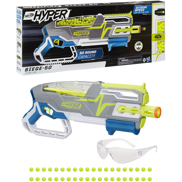 Бластер Нерф Гіпер Сейдж Nerf Hyper Siege-50 Pump-Action Blaster Hasbro (F0532)