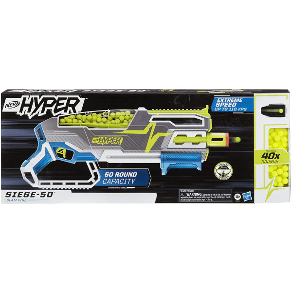 Бластер Нерф Гіпер Сейдж Nerf Hyper Siege-50 Pump-Action Blaster Hasbro (F0532)