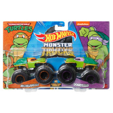 Набір із 2 машинок Хот Вілс Монстер Тракс Hot Wheels Monster Trucks Michelangelo vs Donatello (FYJ64/HNX31)