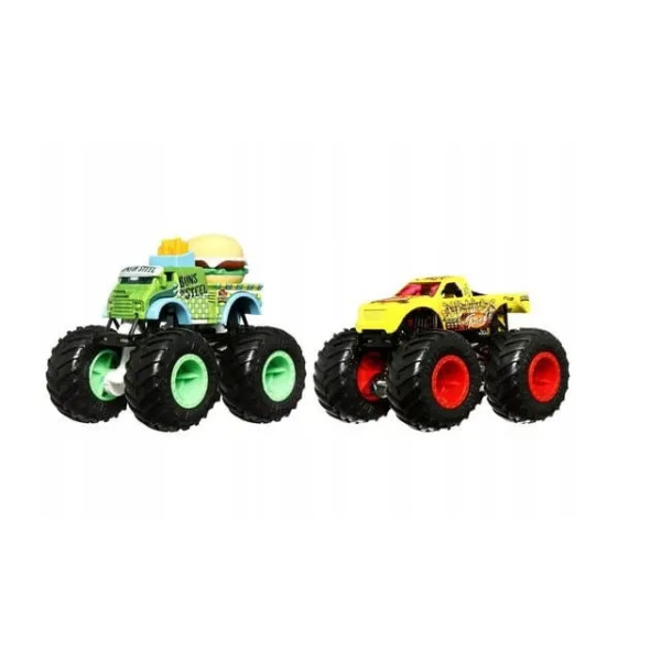 Набір із 2 машинок Хот Вілс Монстер Тракс  Hot Wheels Monster Trucks Buns of Steel vs All Fried Up  (FYJ64/HCT64)