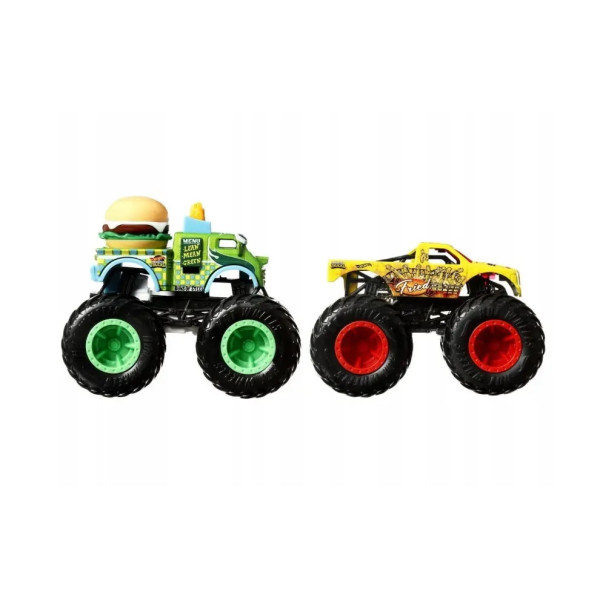 Набір із 2 машинок Хот Вілс Монстер Тракс  Hot Wheels Monster Trucks Buns of Steel vs All Fried Up  (FYJ64/HCT64)