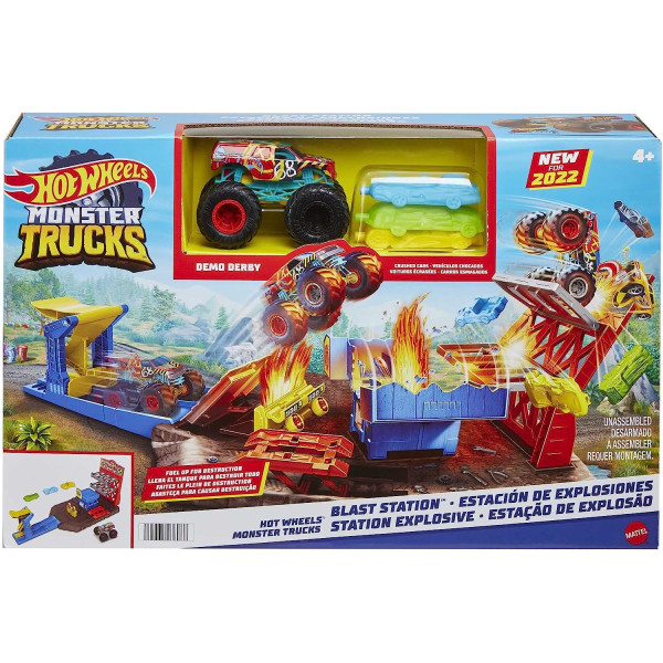 Ігровий набір Хот Вілс Монстер тракс Пригоди на станції Hot Wheels Monster Trucks Blast Station (HFB12)