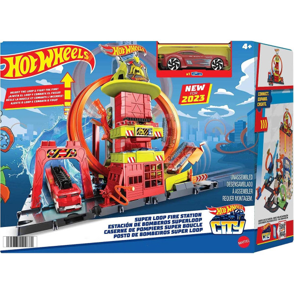 УЦІНКА Ігровий набір Хот Вілс Супер петля з пожежною станцією Hot Wheels Track Set City Super Loop Fire Station (HKX41)