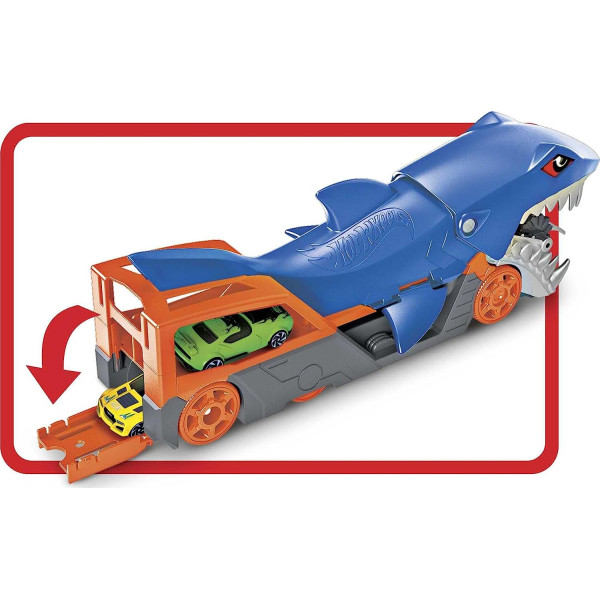 Автовоз транспортер Хот Вілс Паща Акули Hot Wheels Shark Chomp Transporter (GVG36)