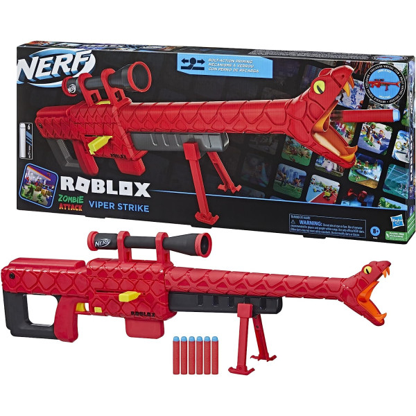 Бластер Нерф Роблокс Гадюка Nerf Roblox Zombie Attack Viper Strike Sniper-Inspired Blaster Hasbro (F5483)