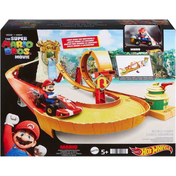 Трек Хот Вілс Супер Маріо Траса для перегонів Hot Wheels Super Mario Bros Movie Jungle Kingdom Raceway Track Set (HMK49)