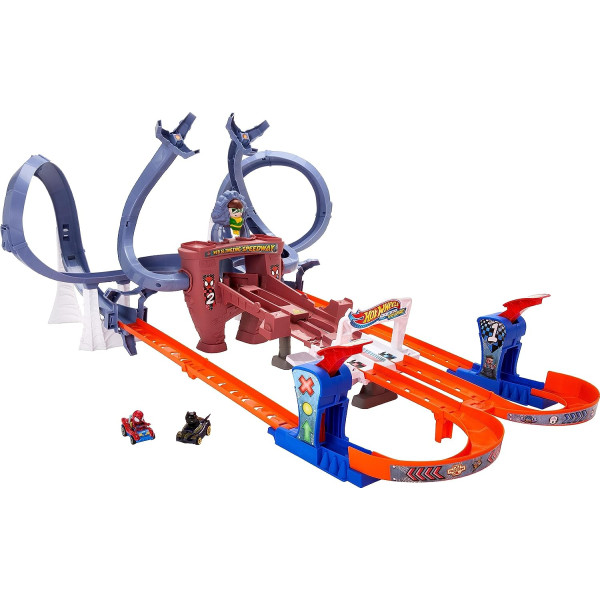 Трек Хот Вілс Швидкісна дорога Людини Павука Hot Wheels RacerVerse Spider-Man’s Web-Slinging Speedway (HPL34)