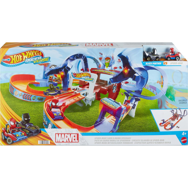 Трек Хот Вілс Швидкісна дорога Людини Павука Hot Wheels RacerVerse Spider-Man’s Web-Slinging Speedway (HPL34)