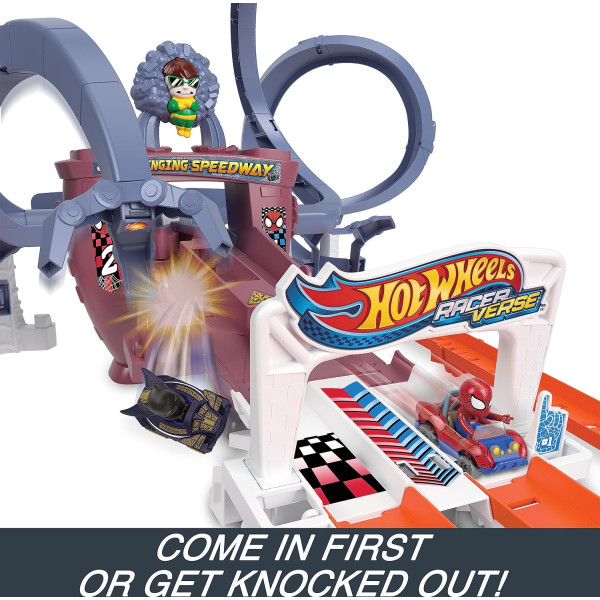 Трек Хот Вілс Швидкісна дорога Людини Павука Hot Wheels RacerVerse Spider-Man’s Web-Slinging Speedway (HPL34)