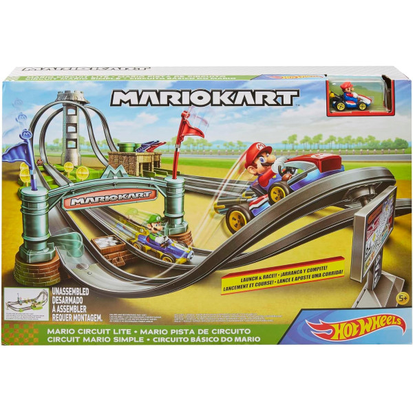 Трек Хот Вілс Маріо Карт Кільцеві перегони Hot Wheels Mario Kart Circuit Lite Track Set (GHK15)