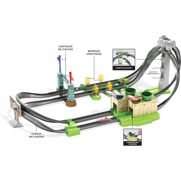 Трек Хот Вілс Маріо Карт Кільцеві перегони Hot Wheels Mario Kart Circuit Lite Track Set (GHK15)