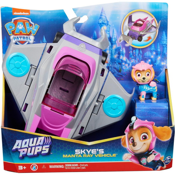 Щенячий патруль Аква автомобіль трансформер Скай Paw Patrol Aqua Pups Skye Transforming Manta Ray Vehicle Spin Master (6066141)