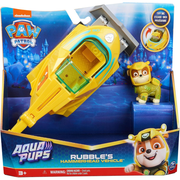 Щенячий патруль Аква автомобіль трансформер Здорованя Paw Patrol Aqua Pups Rubble Transforming Hammerhead Shark Spin Master (6066158)