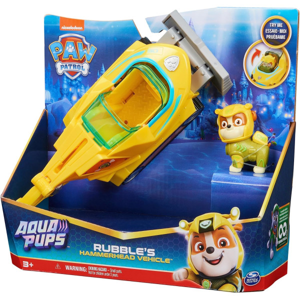 Щенячий патруль Аква автомобіль трансформер Здорованя Paw Patrol Aqua Pups Rubble Transforming Hammerhead Shark Spin Master (6066158)