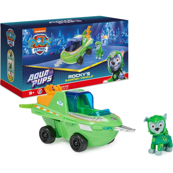 Щенячий патруль Аква автомобіль трансформер Роккі Paw Patrol Aqua Pups Rocky Transforming Sawfish Vehicle Spin Master (6066421)