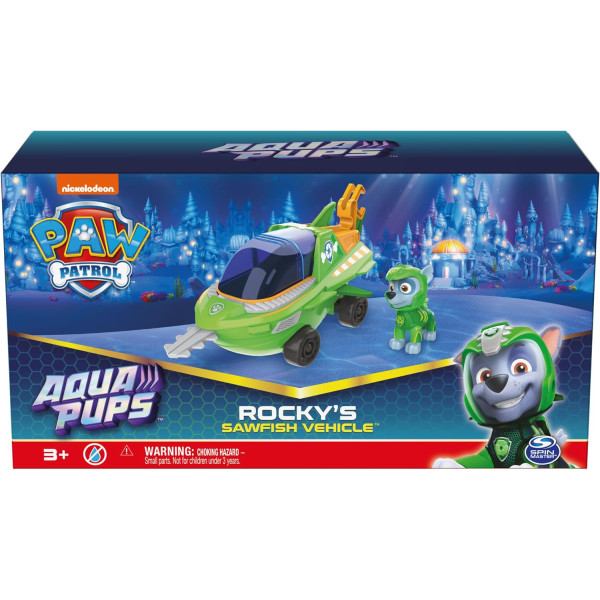Щенячий патруль Аква автомобіль трансформер Роккі Paw Patrol Aqua Pups Rocky Transforming Sawfish Vehicle Spin Master (6066421)