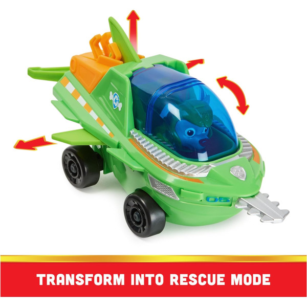 Щенячий патруль Аква автомобіль трансформер Роккі Paw Patrol Aqua Pups Rocky Transforming Sawfish Vehicle Spin Master (6066421)