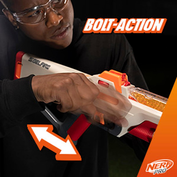 Бластер Нерф Про Гельфайр Привід Nerf Pro Gelfire Ghost Bolt Action Blaster Hasbro (F7632)