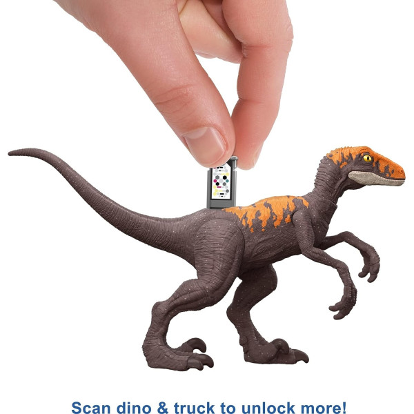 Вантажівка з Динозавром Велоцераптор Світ Юрського Періоду Jurassic World Dominion Capture Crush Truck with Velociraptor  Mattel (GWD66)