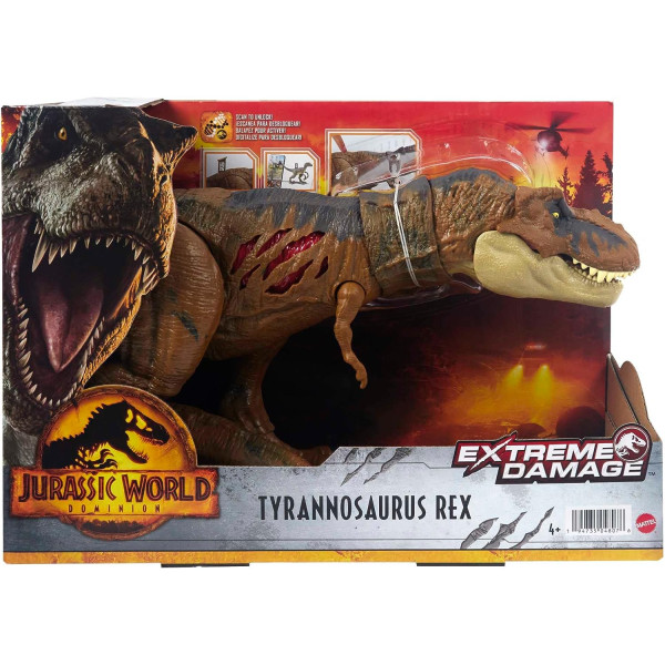 Динозавр Тираннозавр Рекс Світ Юрського Періоду Jurassic World extreme damage Tyrannosaurus Rex Mattel (HGC19)