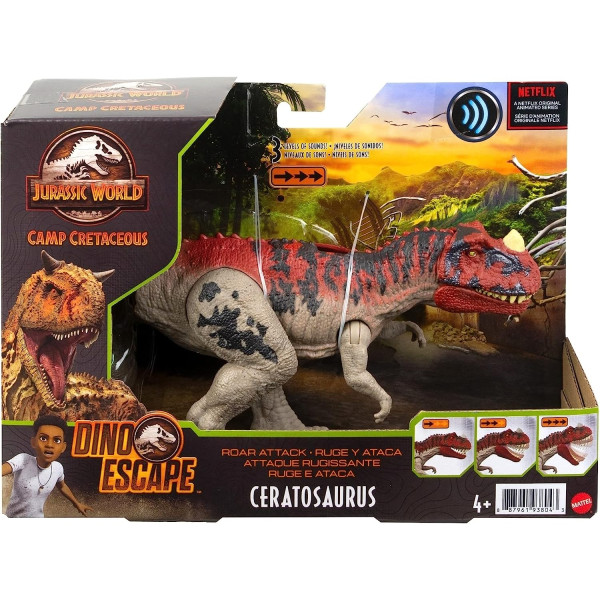 Динозавр Цератозавр зі звуком Світ юрського періоду Jurassic World Dinosaur Toy Ceratosaurus Camp Cretaceous Mattel (GWD07)