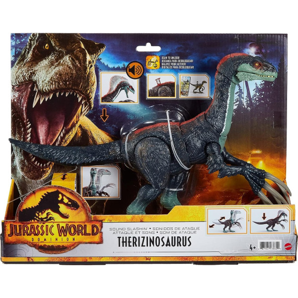 Динозавр Теризинозавр зі звуком Світ Юрського Періоду Jurassic World Dominion Slashin Therizinosaurus Dinosaur Mattel (GWD65)