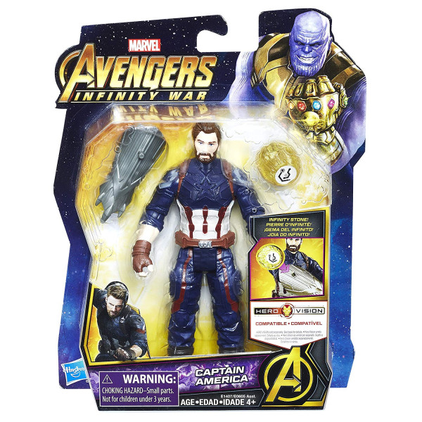 Фігурка Капітан Америка з каменем Месники Війна нескінченності Marvel Avengers: Infinity War Captain America with Infinity Stone Hasbro (E1407)