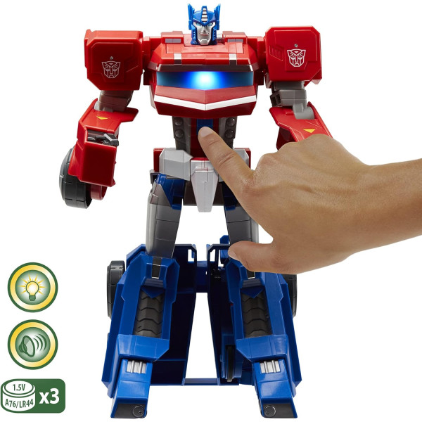 Трансформери Оптімус Прайм зі світлом та звуком Transformers Toys Optimus Prime Cyberverse Adventures Dinobots (F2731)